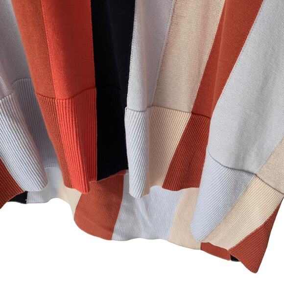 COS Striped Asymetric Long Knit Top Sweater Black Rust Blue size XS - Picture 6 of 11